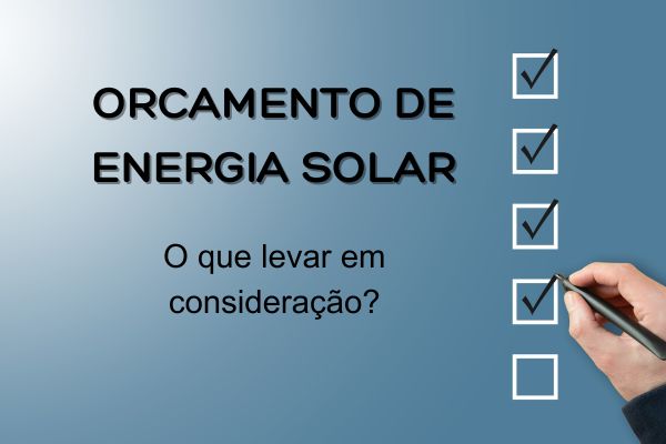Checklist Orçamento de energia solar